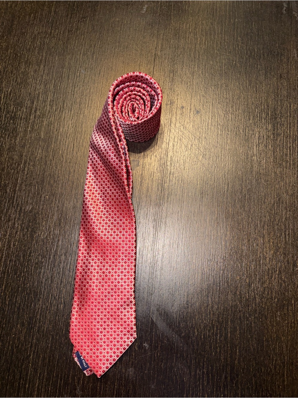 Geoff Nicholson Geometric Print Men's Silk Pink Microdot Silk Tie -